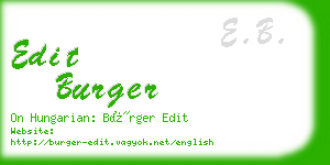 edit burger business card
